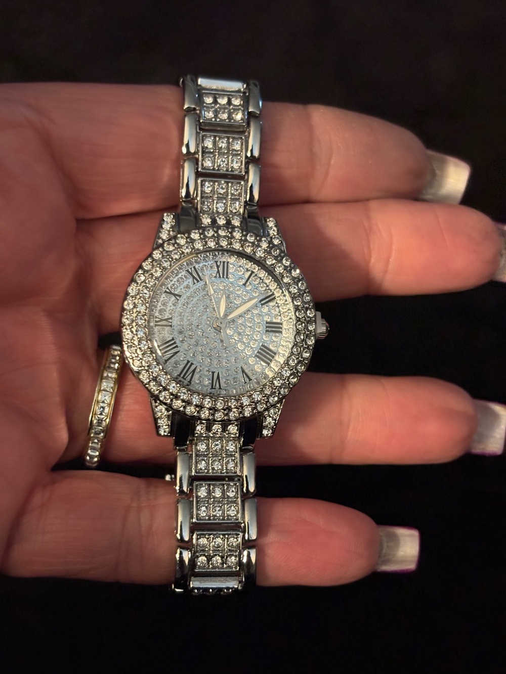 Watch- Stainless Steel Beautiful C Z stones in Watch pictures do no justice